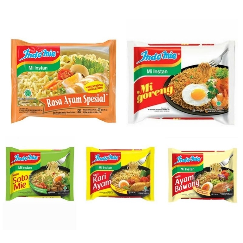 

Indomie Mie Instan Campur 5 Rasa ( 1 dus isi 40 bungkus )