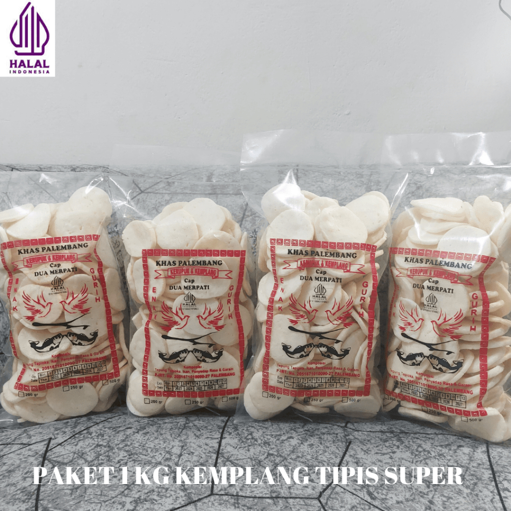 

PAKET 1 KG KEMPLANG TIPIS SUPER IKAN TENGGIRI KHAS PALEMBANG CAP 2 MERPATI