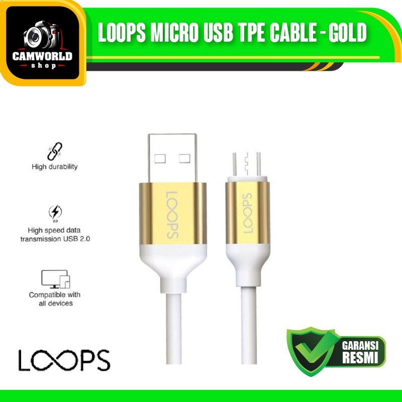 Loops Micro USB TPE Cable - Gold
