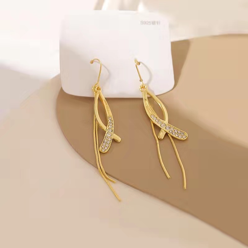 VALUE PACK Anting Hijab Panjang Wanita Korea Model Juntai Warna Gold Emas Giwang Jilbab Hook