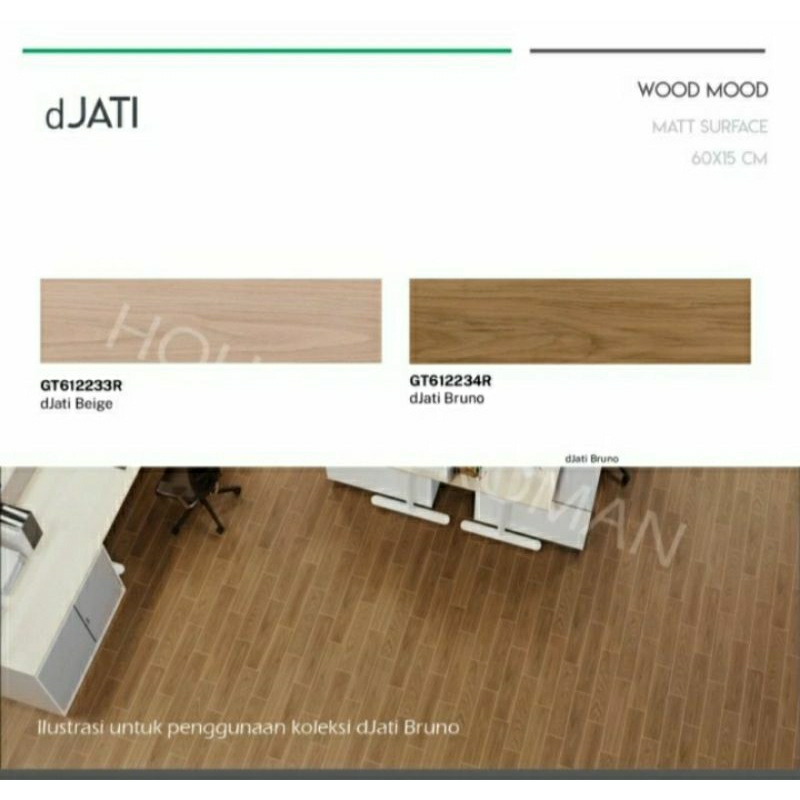 Roman Granit GT612234R dJati Bruno 60×15/Granit motif kayu/Granit minimalis/Granit kekinian