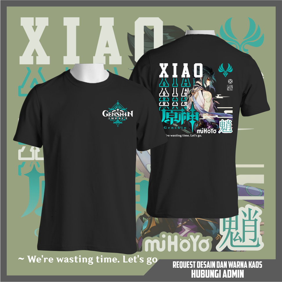 T-Shirt | Baju kaos Genshin Impact | Xiao Premium Cotton 30s