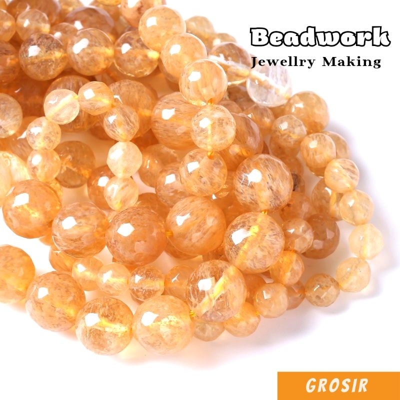 Manik Batu Citrine Rambut Sendana 4/6/8/10/12mm