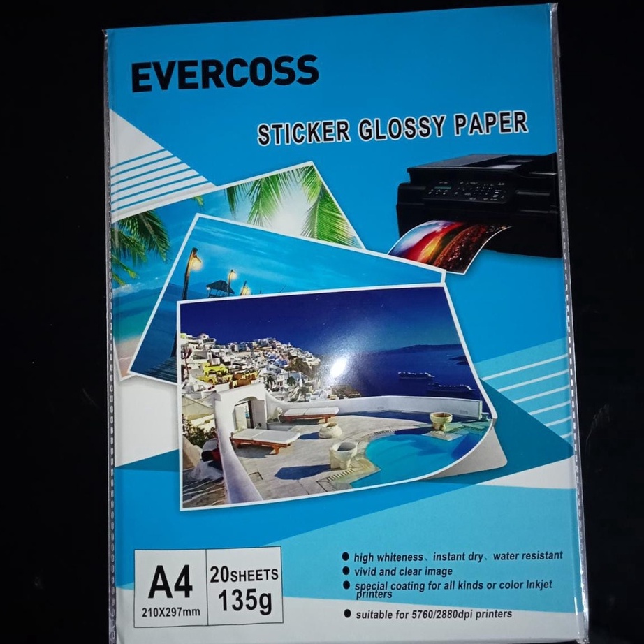 

MEGA SALE EVERCOSS 135 STICKER GLOSSY PAPER A4 Kertas Foto A4 Murah