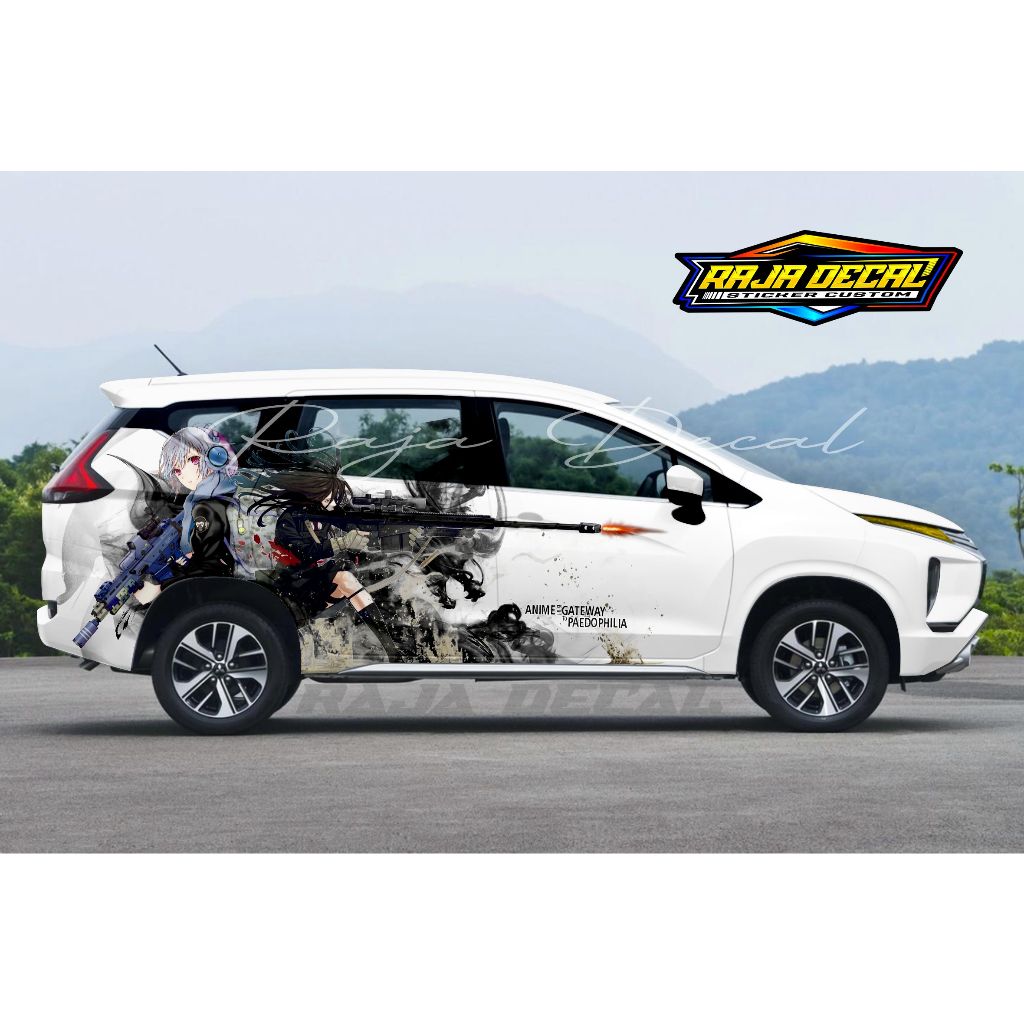 sticker striping mobil xpander disain sniper anime