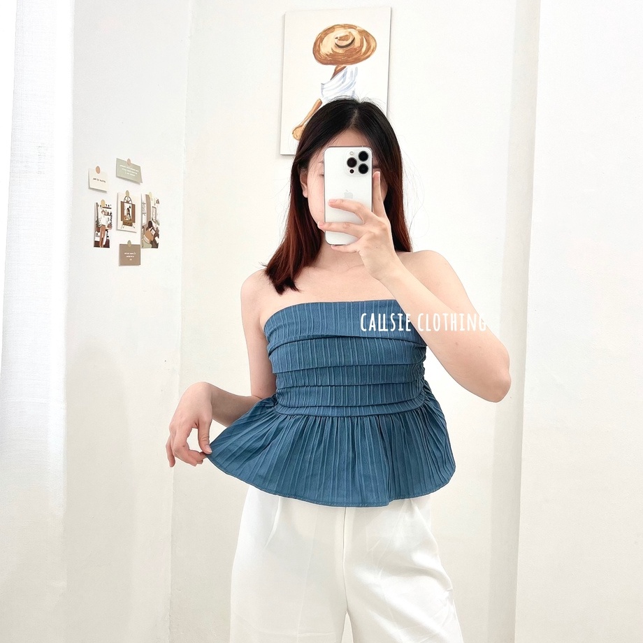 Murah Gembira   callsie   JESSIE TOP  import  atasan wanita  crop top  sabrina  off shoulder top  ke
