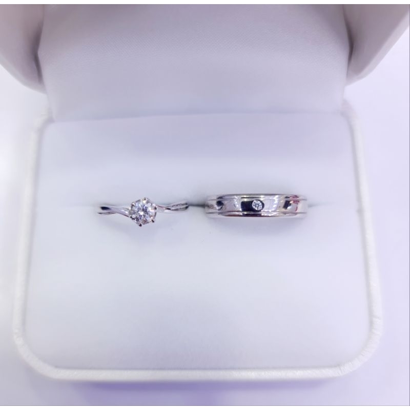 Cincin Pernikahan Lamaran Emas 18k/75% Dan Emas 18k/75%  Wedding Ring Free Box Cincin & Free Ukir Na