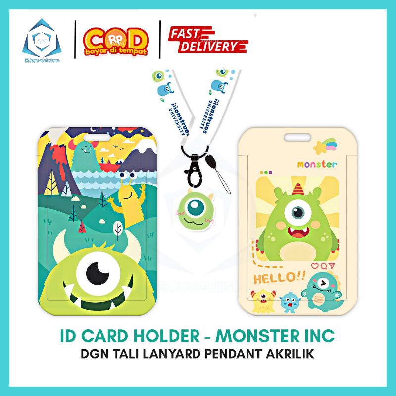 

NAME TAG KARAKTER MOTIF MONSTER INC TALI GANTUNGAN AKRILIK SATU SET TALI LANYARD / CARD HOLDER / NAME TAG ID CARD / ID CARD KARAKTER / 1 SET ID CARD + TALI LANYARD