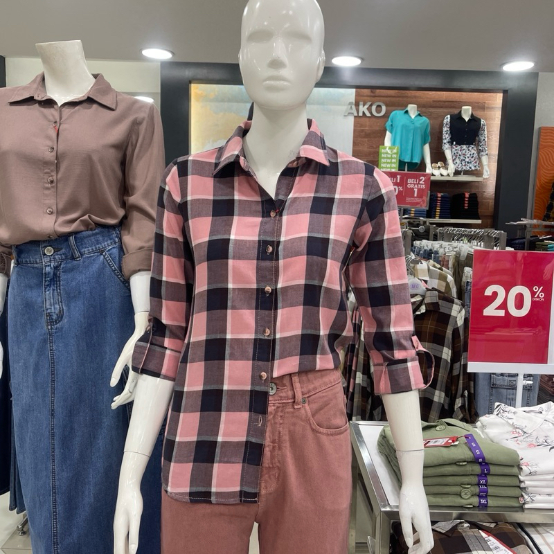 AKO - NEW Kemeja Kotak-Kotak Wanita (S-XXL)