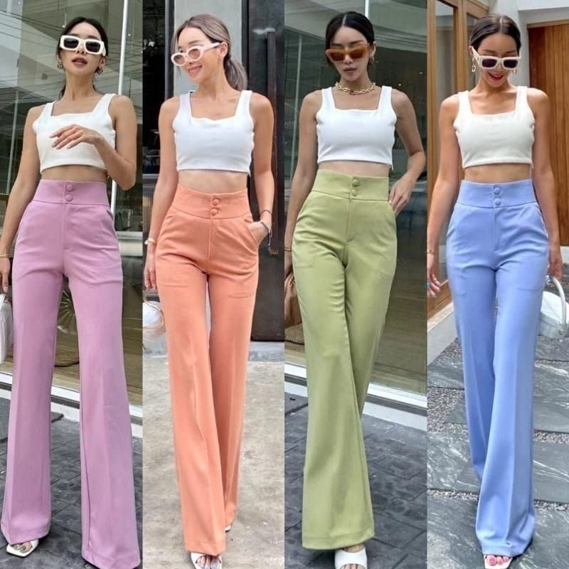 Celana Cutbray Promthong Bangkok Celana Wanita Highwaist Cutbray Bangkok Promthong Celana Cutbray Hi