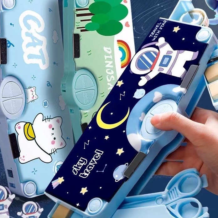 

XG34448 PuluzKotak Pensil Multifungsi Motif Unicorn Dinosaurus Astronot Untuk Anak Lengkap Peruncing Gunting Isolasi Penghapus Penggaris