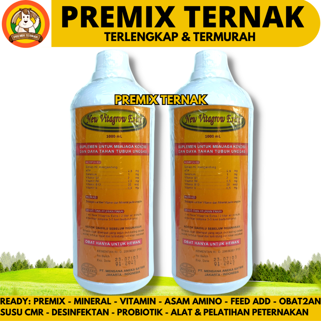 NEW VITAGROW EXTRA 1 LITER - ATP Vitamin Mineral Pertumbuhan Ayam Unggas