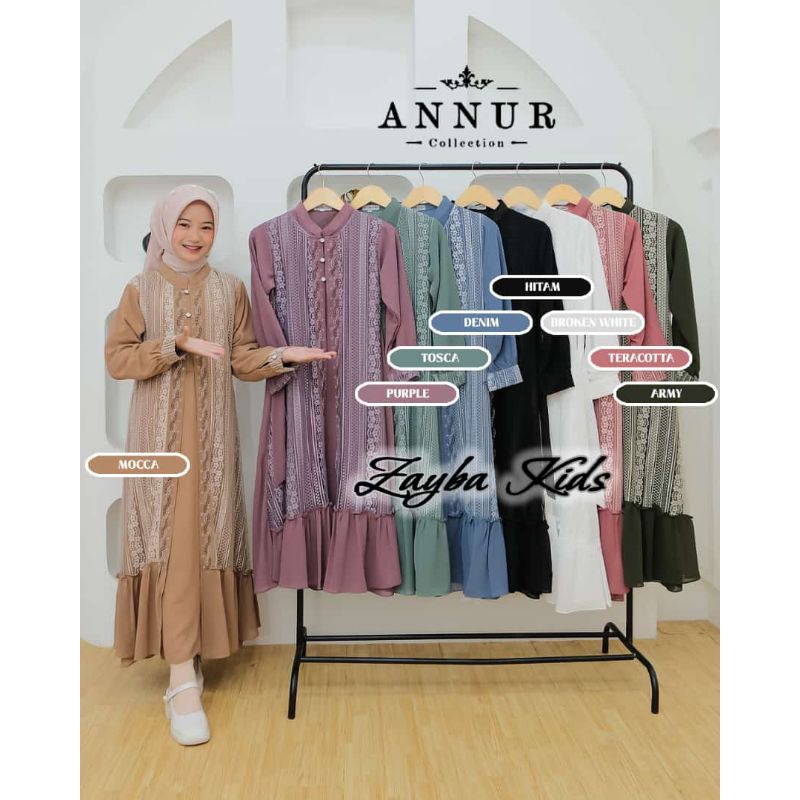 ZAYBA KIDS ORY AN NUR COLLECTION/GAMIS ZAYBA KIDS BY AN NUR/GAMIS ANAK BRUKAT MIX CERUTTY