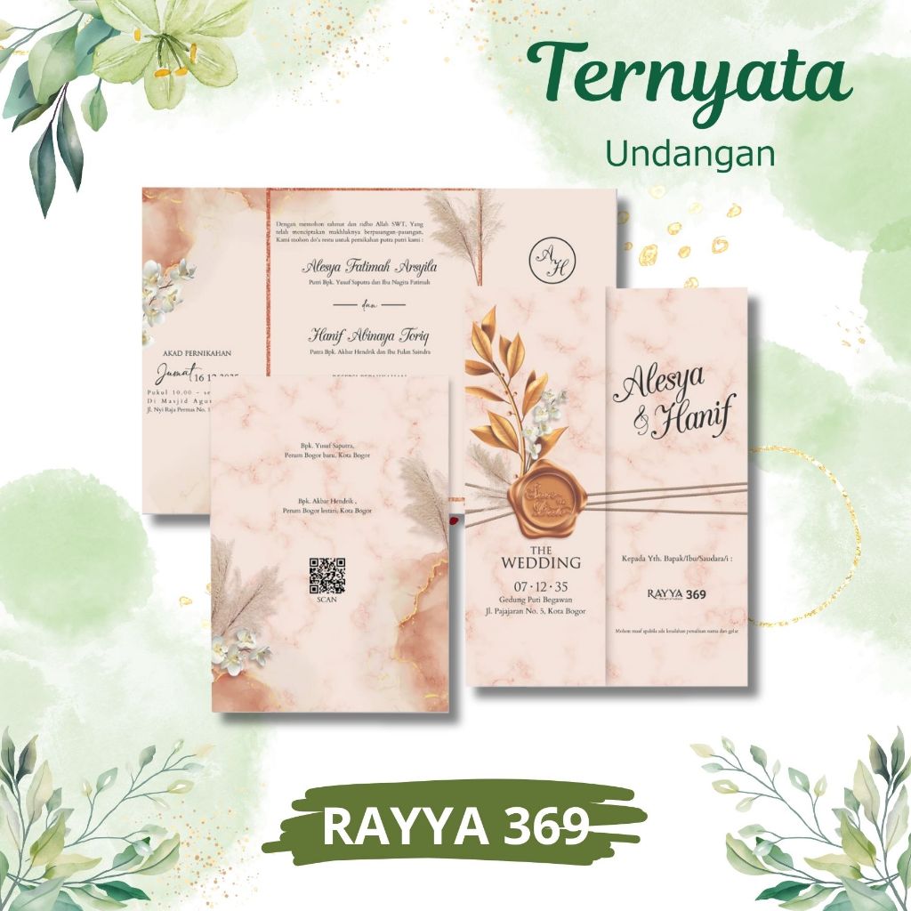 Blangko undangan atau kertas undangan pernikahan bisa untuk khitan merek RAYYA 369 dengan bahan kert
