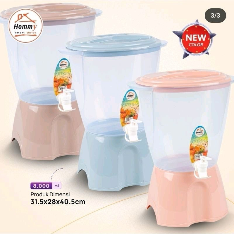 Dispenser air 8L/dispenser air hommy/dispenser air plastik/tempat air
