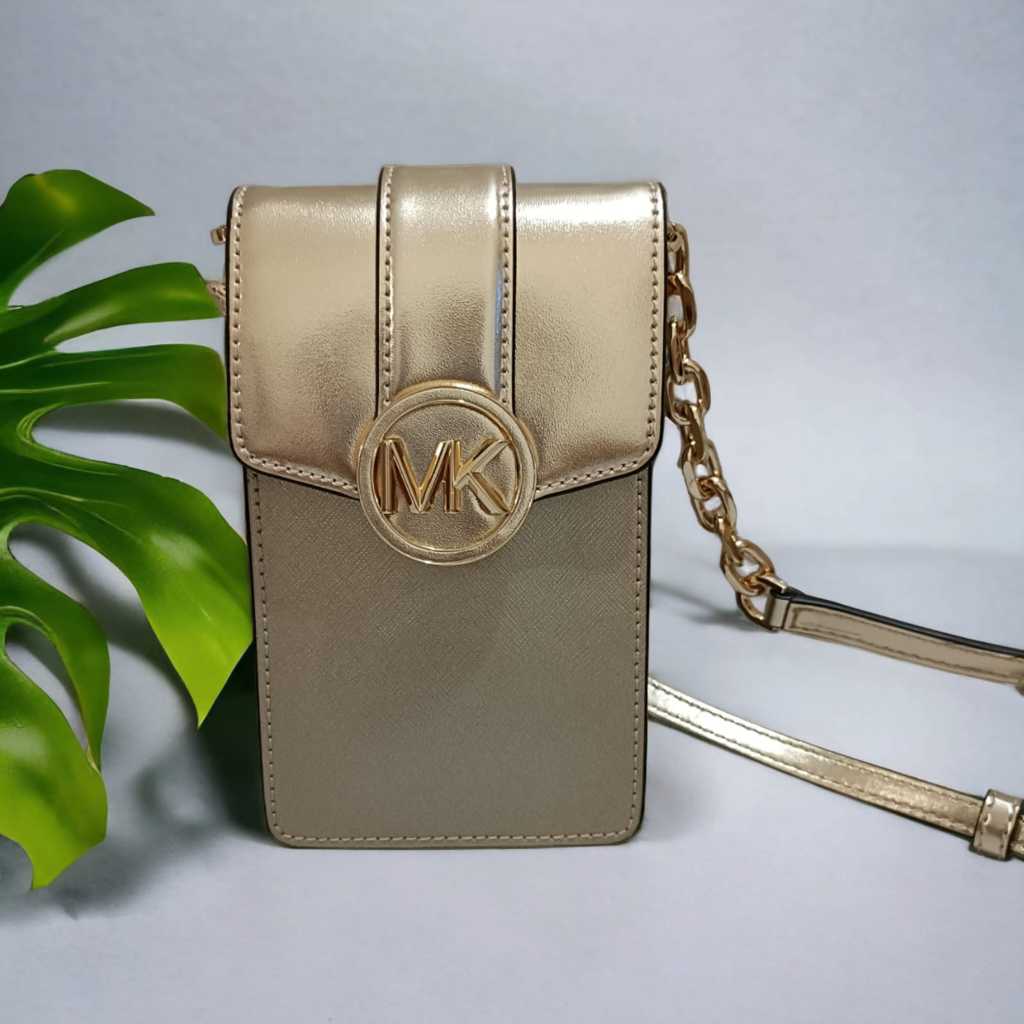 Michael Kors Carmen phone bag pale gold