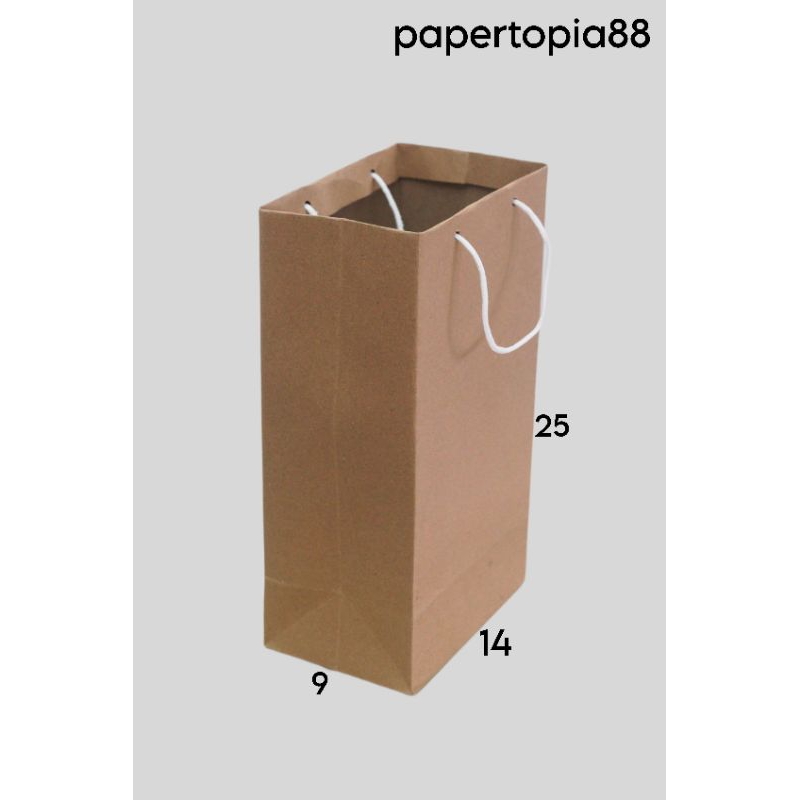 

Paper bag P 14 x L 9 x T 25 Coklat polos untuk Wafer Coklat