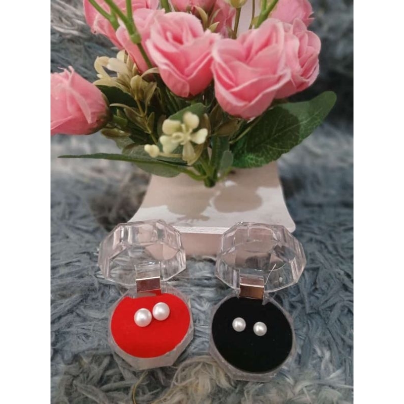 giwang mutiara Persit atau bayangkari + box kristal cantik