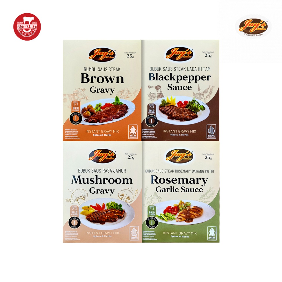 

GROSIR MURAH Jays Kitchen Steak Sauce 25gr Bubuk Saus Steak Halal