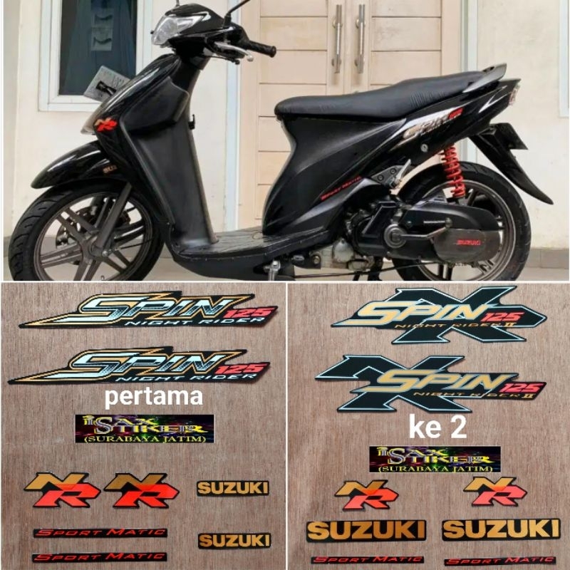Striping Original Suzuki Spin NR 125 hitam tahun 2008 2009