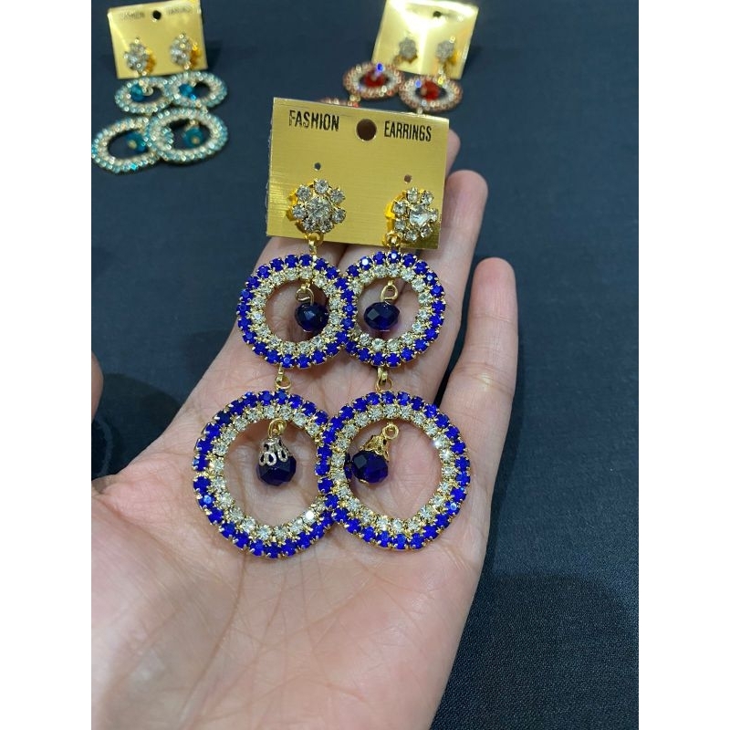 Anting Emas Pengantin Pesta India/Anting panjang untuk pesta Anting bollywood