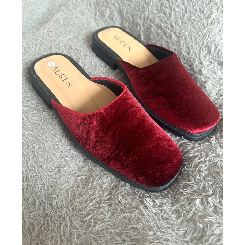 auren series selop pengantin pria bludru/slop manten bludru/sandal pengantin