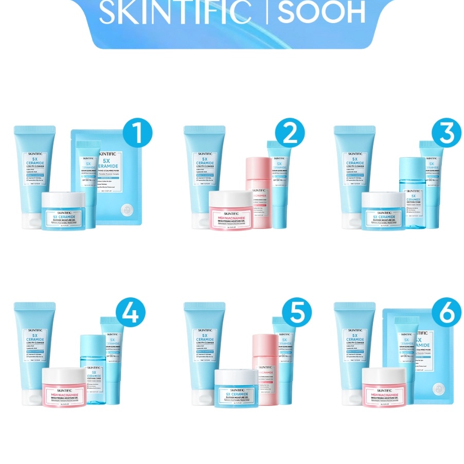 SALE Travel SetSKINTIFIC MINI 4pcs Paket Skincare Wajah with sunscreen  5X Sunscreen mist5X Ceramide