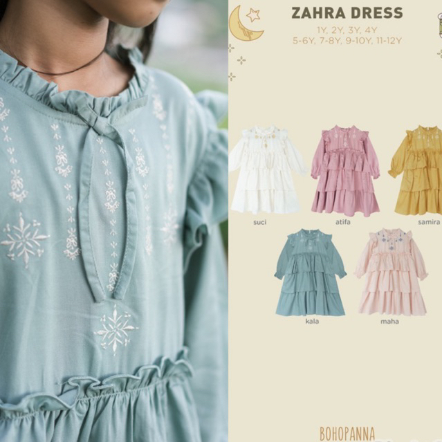 Zahra Dress Bohopanna | Raya Series | Gamis Anak