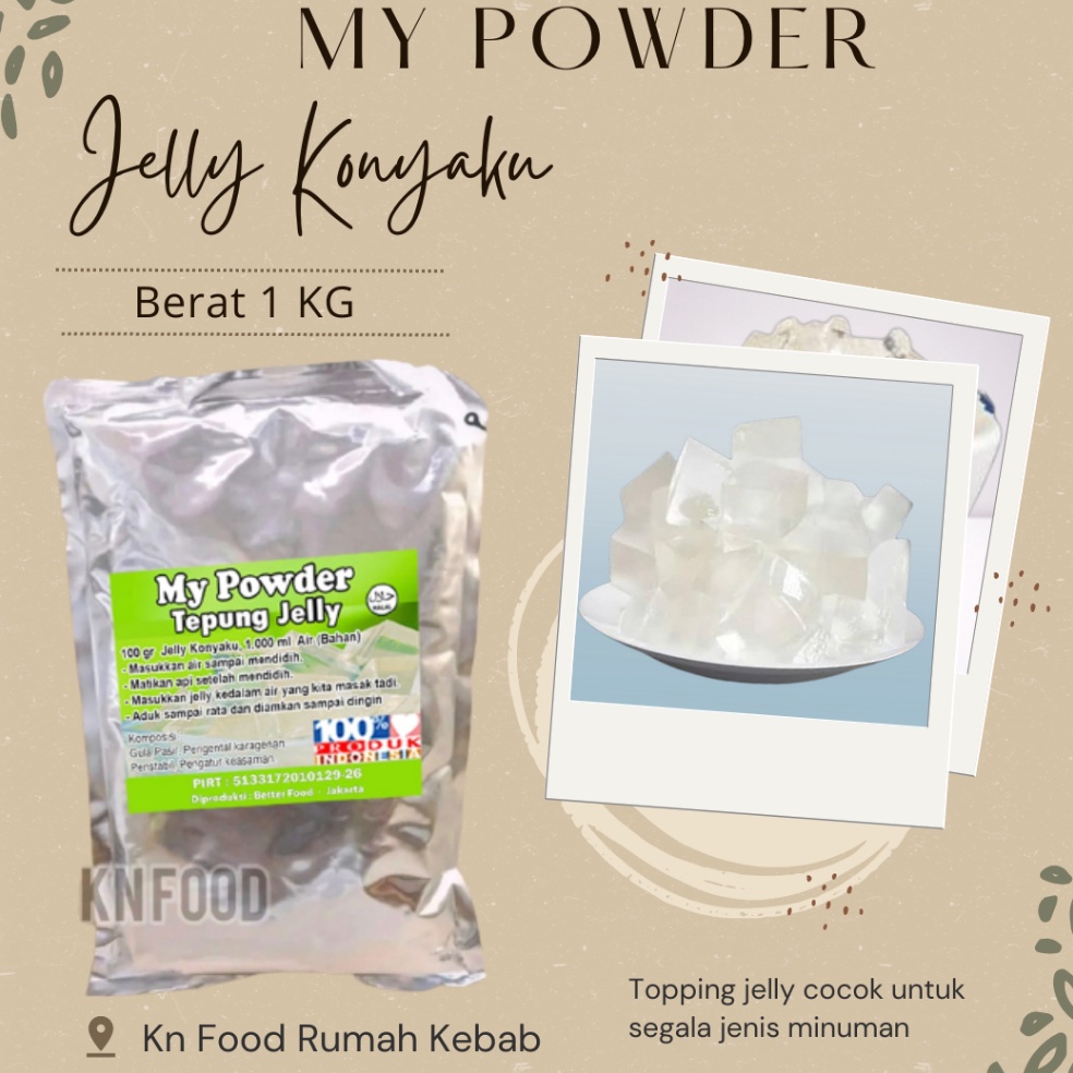 

Splash Promo Jelly konyaku regular kemasan 1 kg Tepung Jelly Powder 1Kg