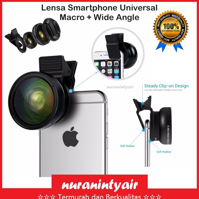 Dda Lensa HP Super Wide Angle  Macro Universal Lensa HP Macro Wide