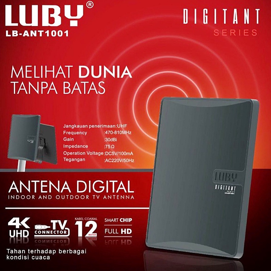 JQE Antena Digital Luby LBANT11  Antena Indoor Outdoor Untuk STB Set Top Box TV Digital