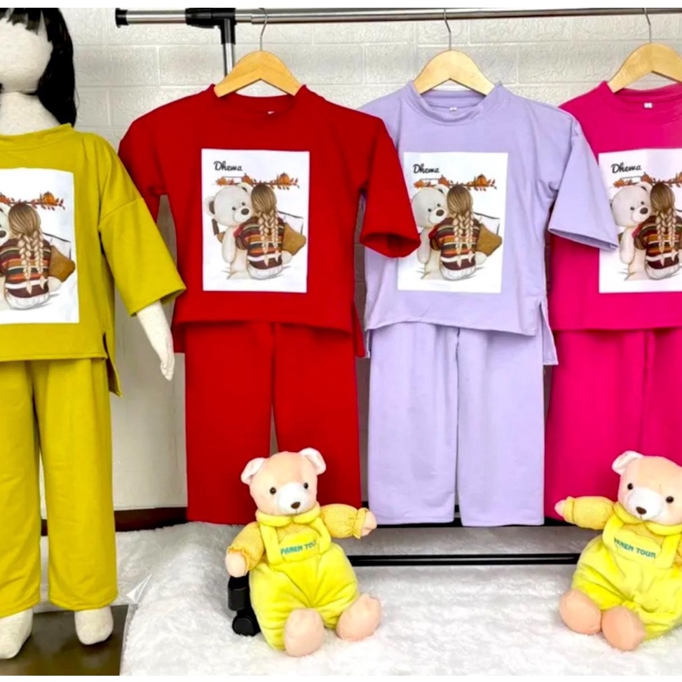 XPRESS Baju slebew anak perempuan setelan anak perempuan baju anak perempuan usia 3 sampai 12 tahun