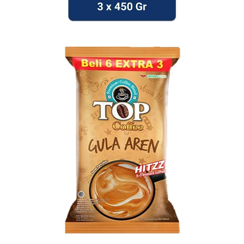 

MEGA SALE Top Coffee Kopi Instan Gula Aren Pack 22 gr isi 6 3 pcs x3