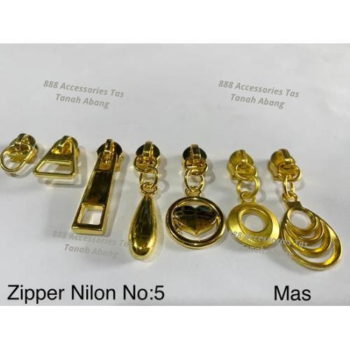 Kepala Resleting No.5 Gigi Nylon Impor Mas