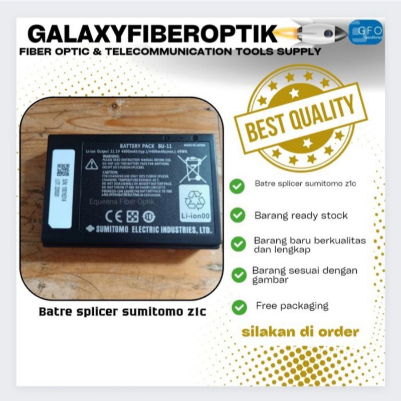 Batre splicer sumitomo z1c / Baterai fusion splicer sumitomo z1s