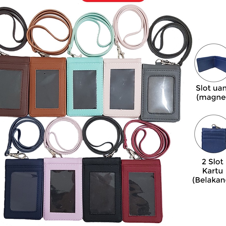 

Terbaru 33 Flashee ID Card Holder Magnet Lanyard Magnet Name Tag Kulit Termurah Berkualitas PU Leather ID Card
