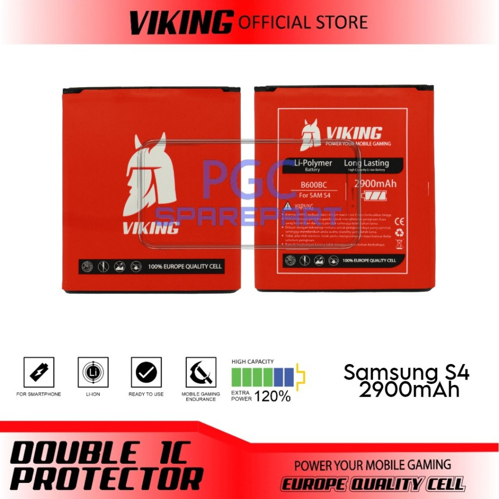 Baterai Viking Double Power B600BC / Samsung Galaxy S4 / G7102 / G7106 / E2353 / GT-I9500 / SGH-I337