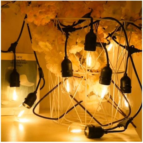 Fitting Lampu Gantung Outdoor 10 Meter 20 Fiting / Waterproof / 10 Meter 10 Fitting LAMPU GANTUNG CA