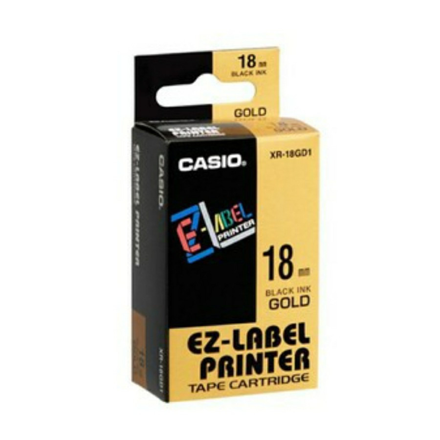

Label Printer XR-18GD1 18mm Black on Gold /Label Casio/casio 18mm gold