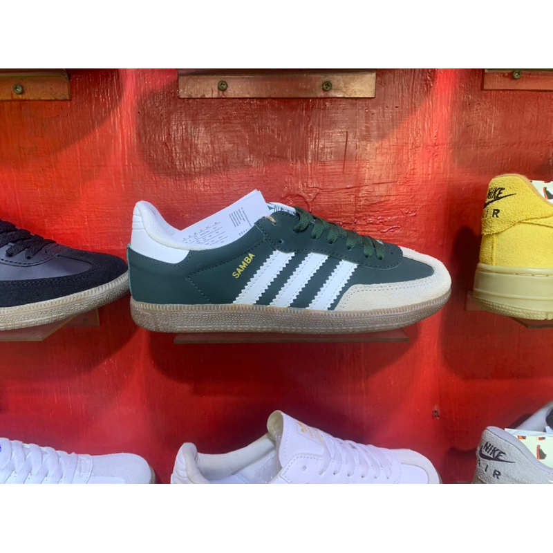 Sepatu Casual Adidas Samba OG Dark Green hijau tua army Original Full Tag With Box