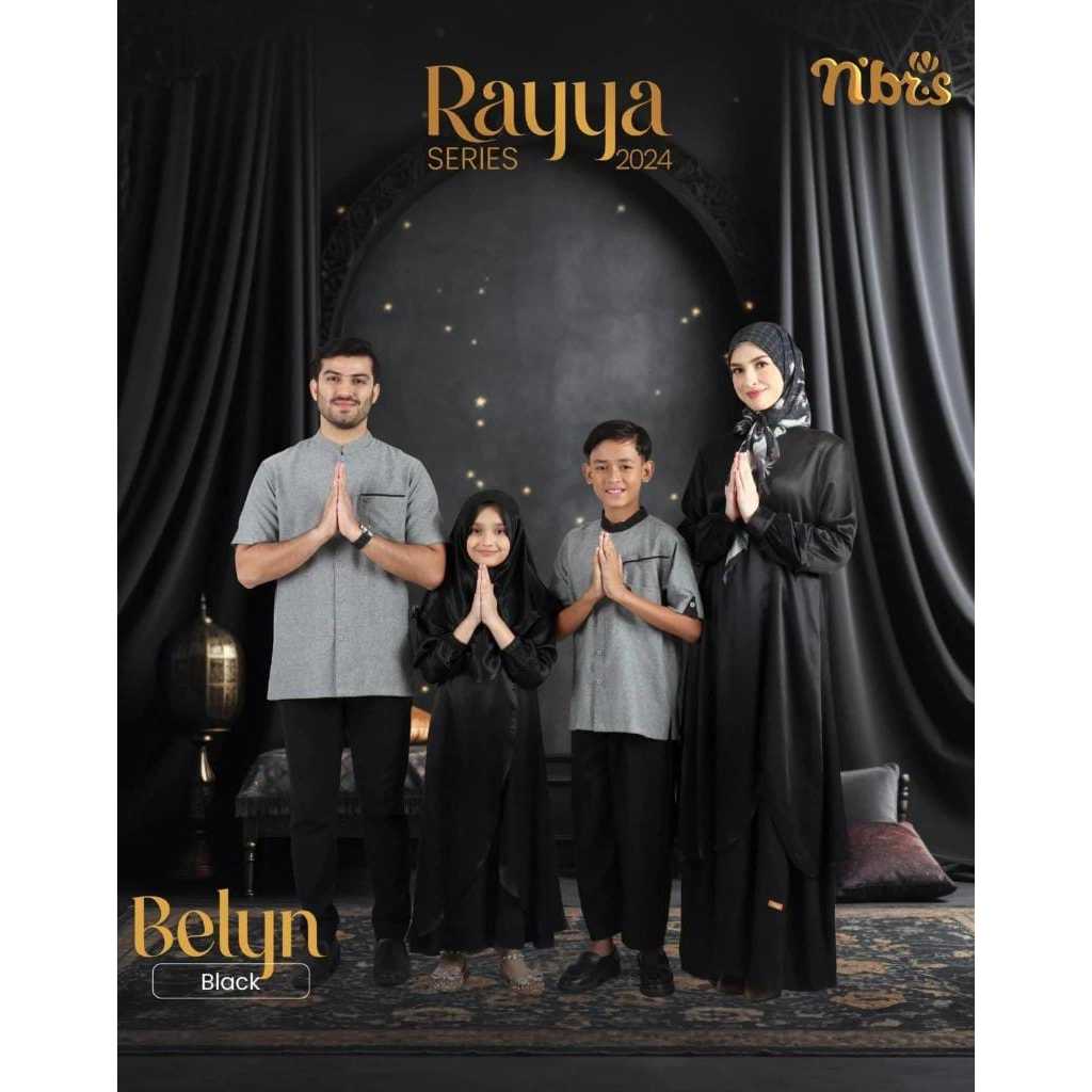 SARIMBIT NIBRAS BELYN BLACK GAMIS HITAM BAHAN SILK ADEM LDD