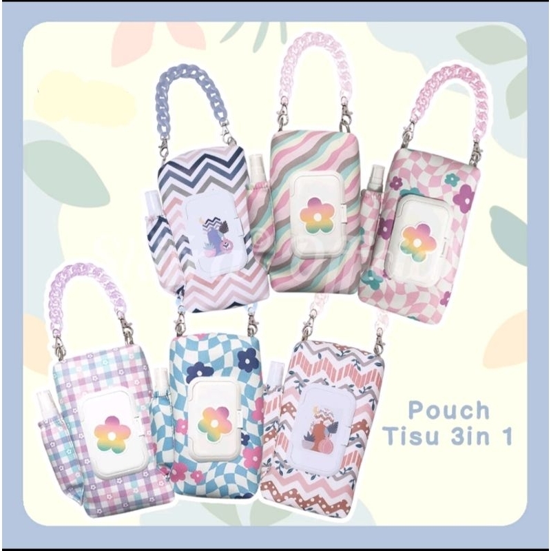 pouch multifungsi 3in1 new normal (dompet tisu basah, tisu kering dan handsanitizer)