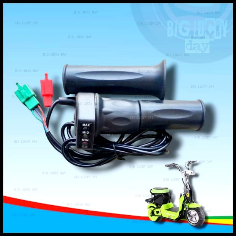 HANDLE GAS 24V INDIKATOR BATERAI SKUTER LISTRIK MR.JACKIE S898 S899 E-SCOOTER SELIS MINI SCOOPY ELEK