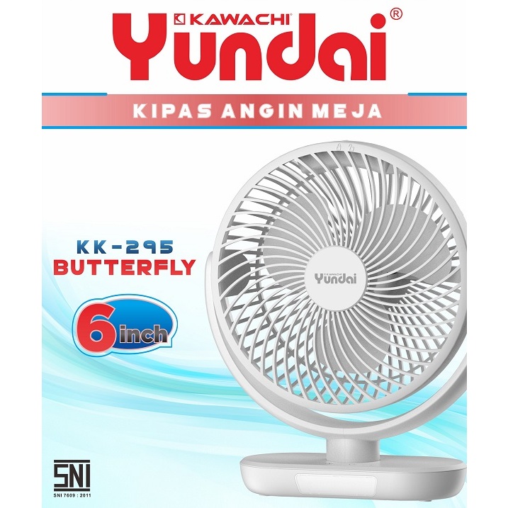 Kipas angin meja/ Desk Fan 6 Inch AC/DC  Yundai KK-295 Butterfly