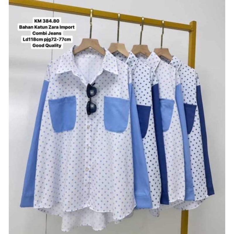 Kemeja Wanita Motif Polkadot