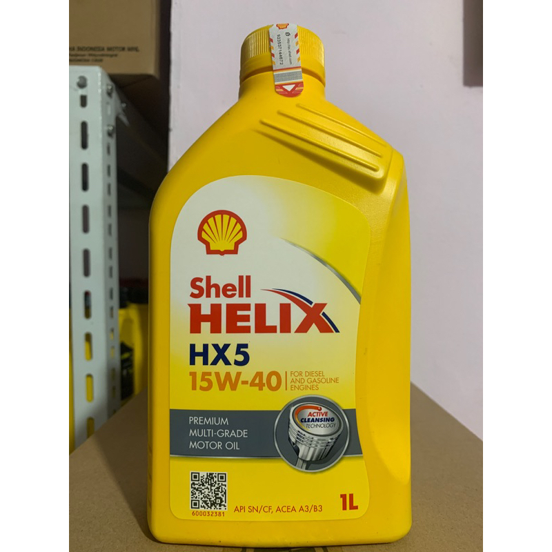 OLI SHELL HELIX HX5 SAE 15W-40 1 LITER Api SN/CF Oli Shell Mobil HX5 Oli Shell XH5 Motor 1Liter Orig