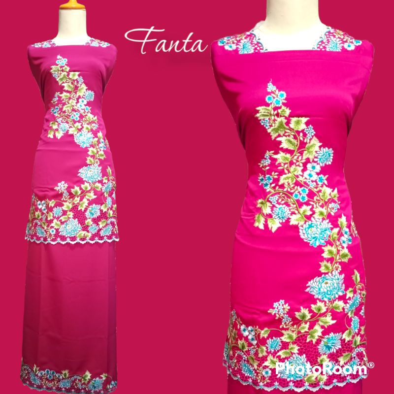 Bahan Baju Kurung Bordir Motif Kerancang/Motif Bordir Kerancang Jalar 2