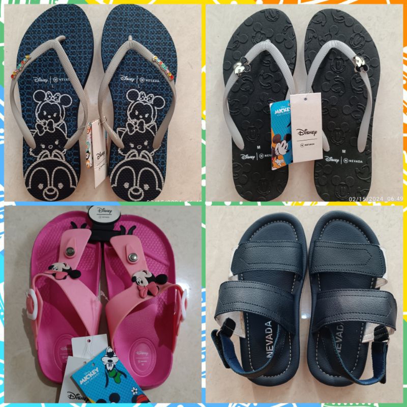 (Lelang Sale) Sandal Jepit Disney x Nevada wanita anak perempuan laki-laki remaja
