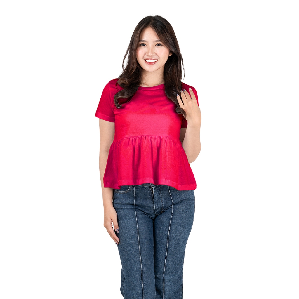Dazza Kaos Peplum Flare Fuchsia Wanita Premium
