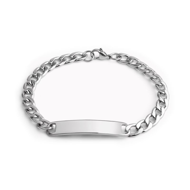 GELANG RANTAI TITANIUM PLAT SILVER POLOS PRIA DAN WANITA TERLARIS